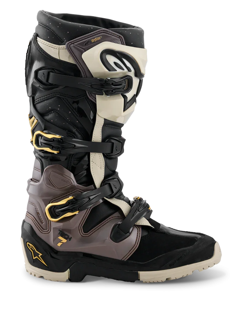 Bota Alpinestars Tech 7 Enduro Drystar 26 Preto/Cinza Escuro/Gold